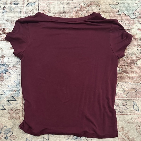 American Eagle Outfitters Burgundy Short Sleeve Tee - Picture 3 of 3